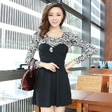 服裝免費代理加盟 蕾絲條紋裙低價批發促銷